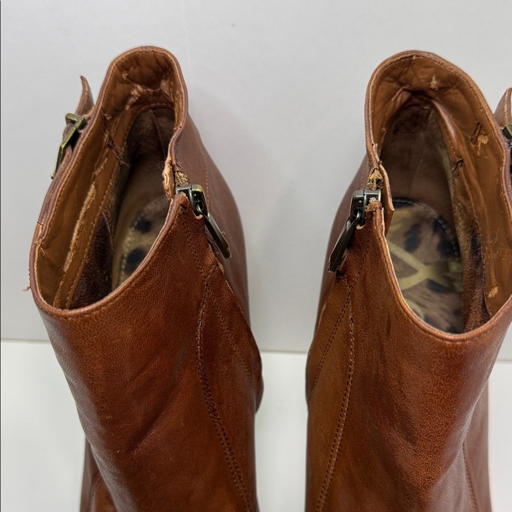 Sam Edelman Brown Leather Ankle Boots size 9.5 - Picture 4 of 13